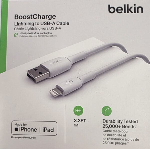 Cable USB-A Lightning 1M