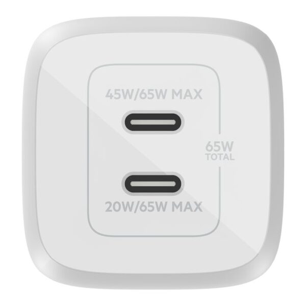 Cargador Belkin Dual USB-C 65W voltajes